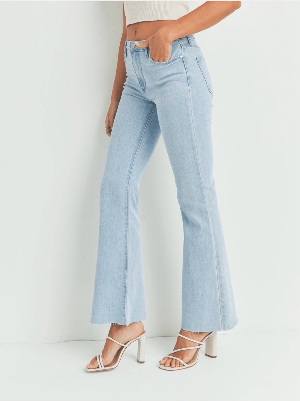 Just Black Light Blue High-Rise Flare Jeans Size 27